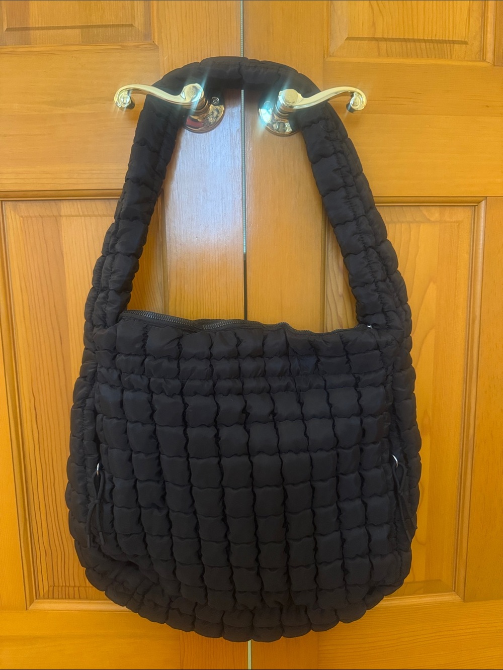 Black Quilted Shoulder Bag - Unbranded